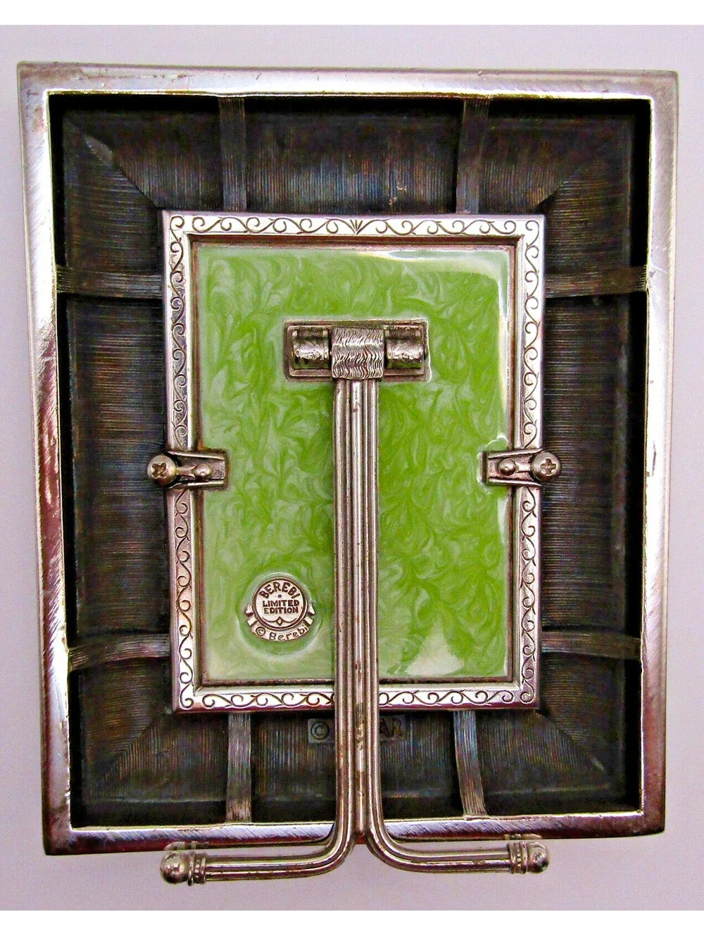 Edgar Berebi Limited Edition Jeweled and Enameled Green Table Frame